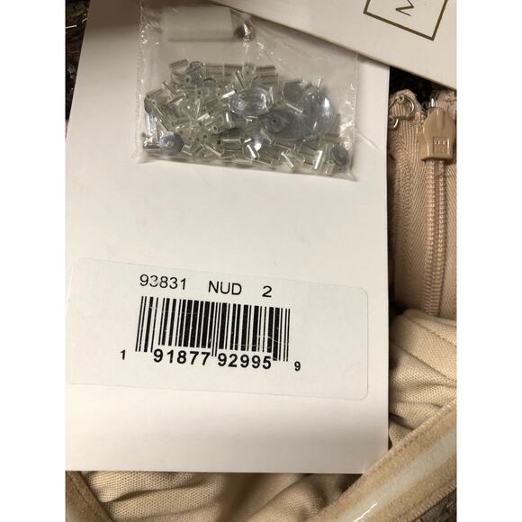 Mac Duggal 93831 Dress Bead Sequin Embellished Strapless Midi Column Nude NWT 2 - Picture 6 of 11